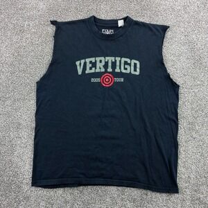 Vintage U2 Vertigo Shirt Mens Large Black 2005 Tour Sleeveless‎ Edun Live
